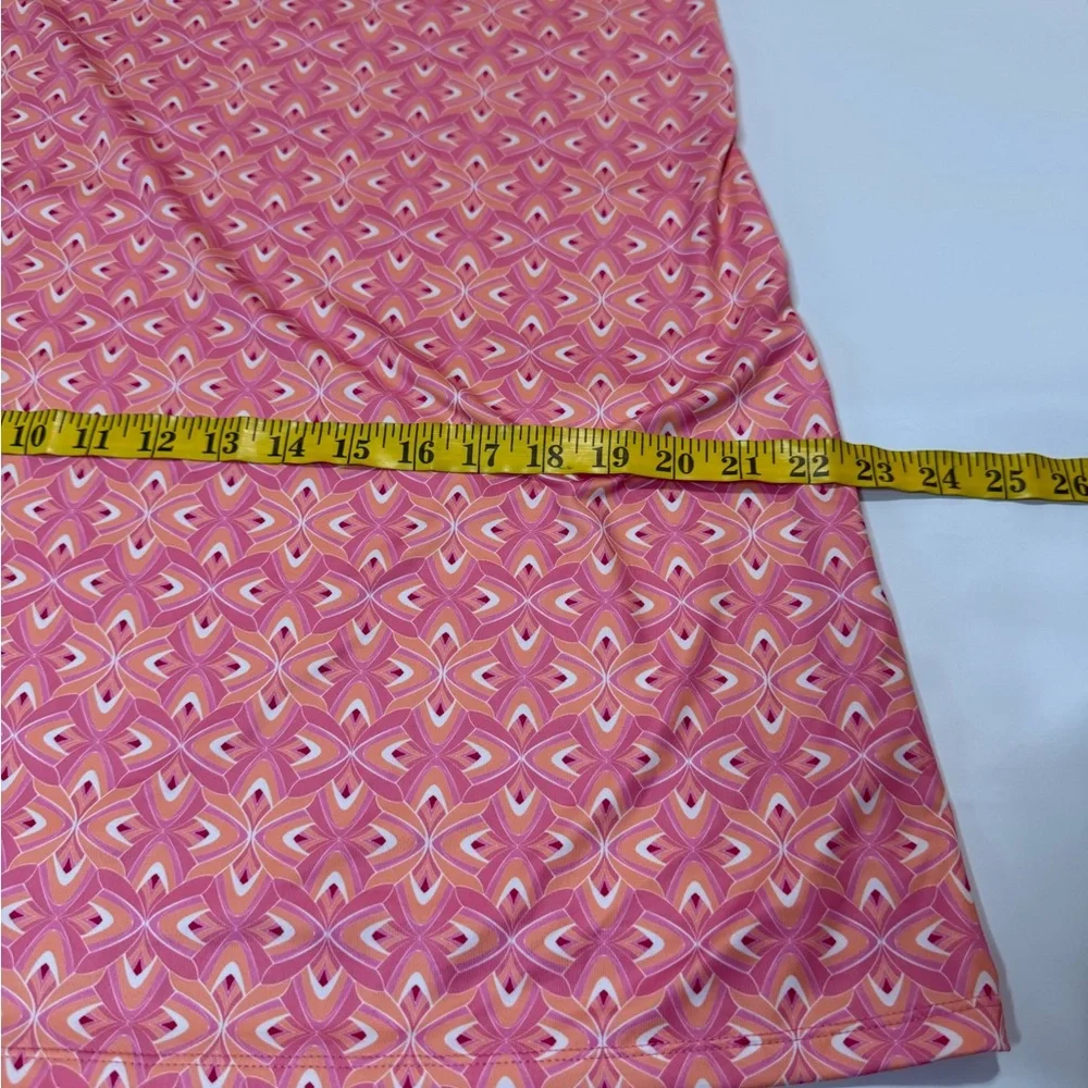 Cabana Life Pink Patterned Tunic Dress/swim coverup with Solid Trim size large - Picture 14 of 14
